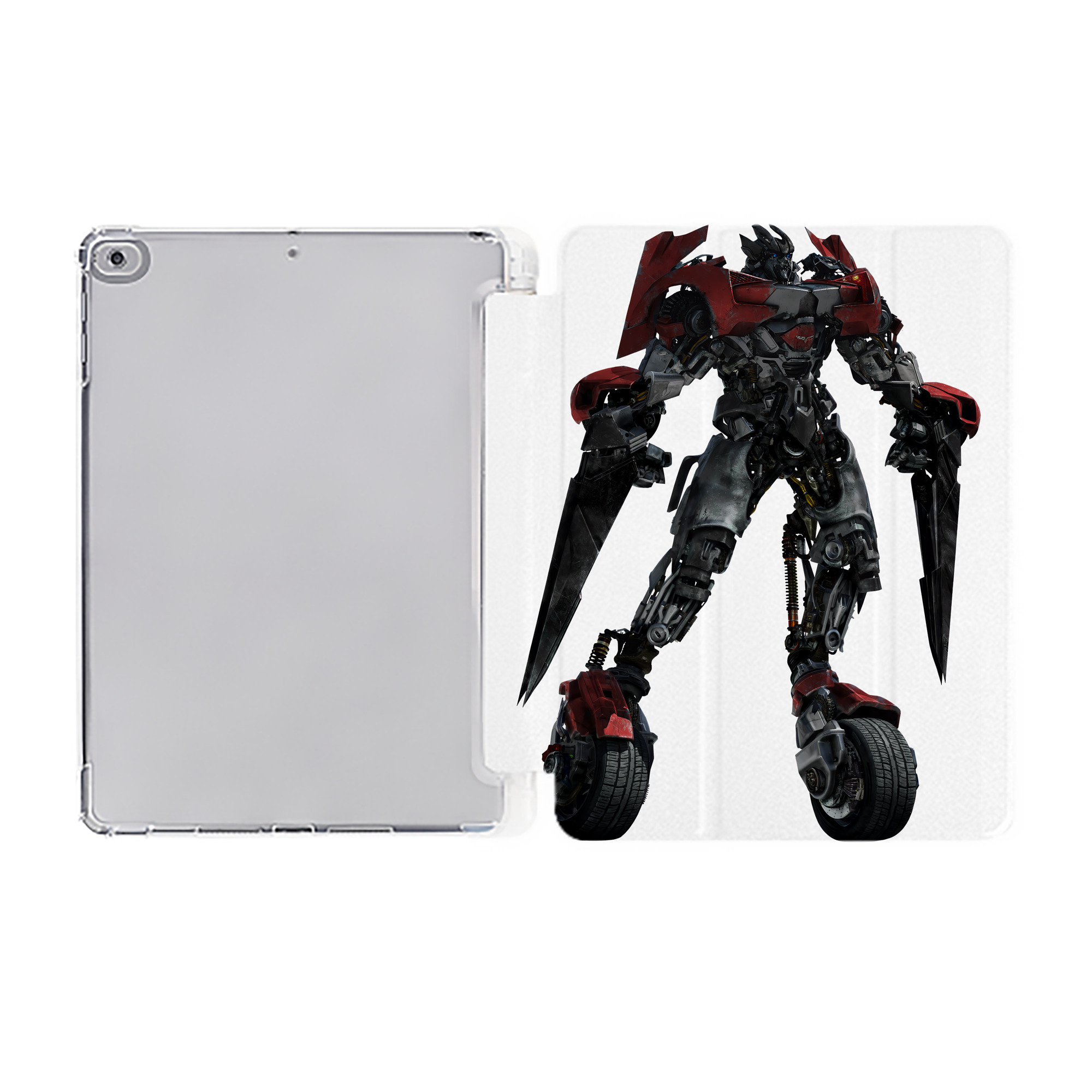 （画像用） Transformers トランスフォーマー IPad ケース ペン収納付き 三つ折りスタンド PUレザー×シリコン 対応機種9.5/10.5/10.9インチ